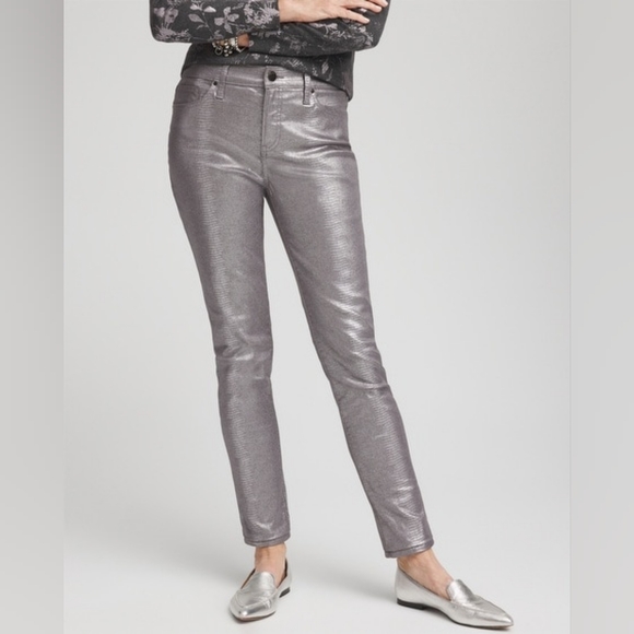 CHICO Metallic Silver Jeans - Picture 2 of 7